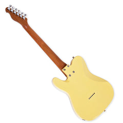 Boya&Ziqi BZT-098 Classic Solid Body Electric Guitar, 22 Stainless Steel Frets (Hand Polished), Alder Body, Roasted Maple Neck, Deluxe Switch and Jack, Vintage Light Yellow